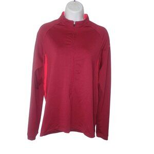 Nike Sphere Dry 1/2 Zip Athletic Cycling Running Shirt Women L‎ Long Sleeve RED